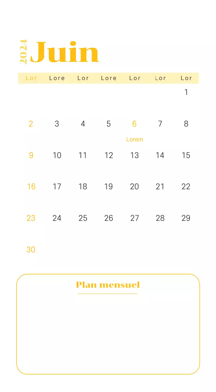 Calendrier avec illustrations de jeunes sur fond jaune et vert