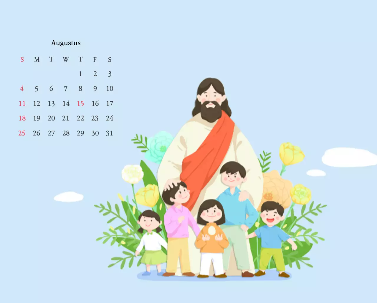 Kerken met schattige illustraties in warme kleuren