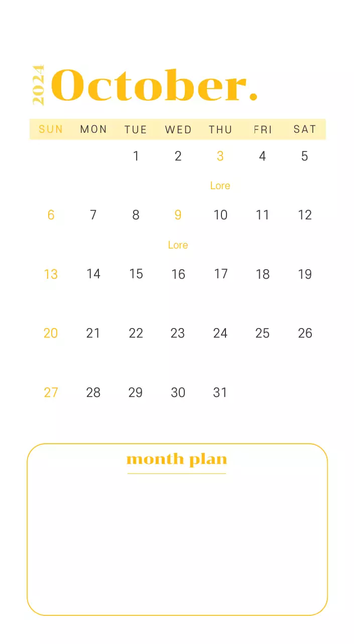 Calendar with youth illustrations on a yellow and green background