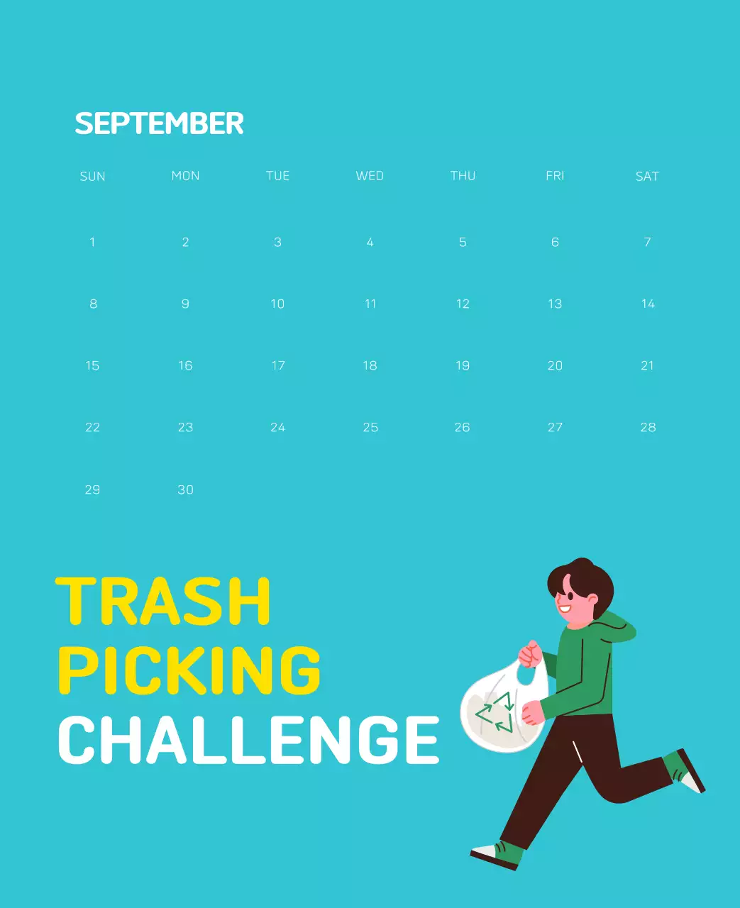 Sebuah yayasan sosial yang merayakan musim liburan dengan ilustrasi warna-warni manusia dan planet ini.