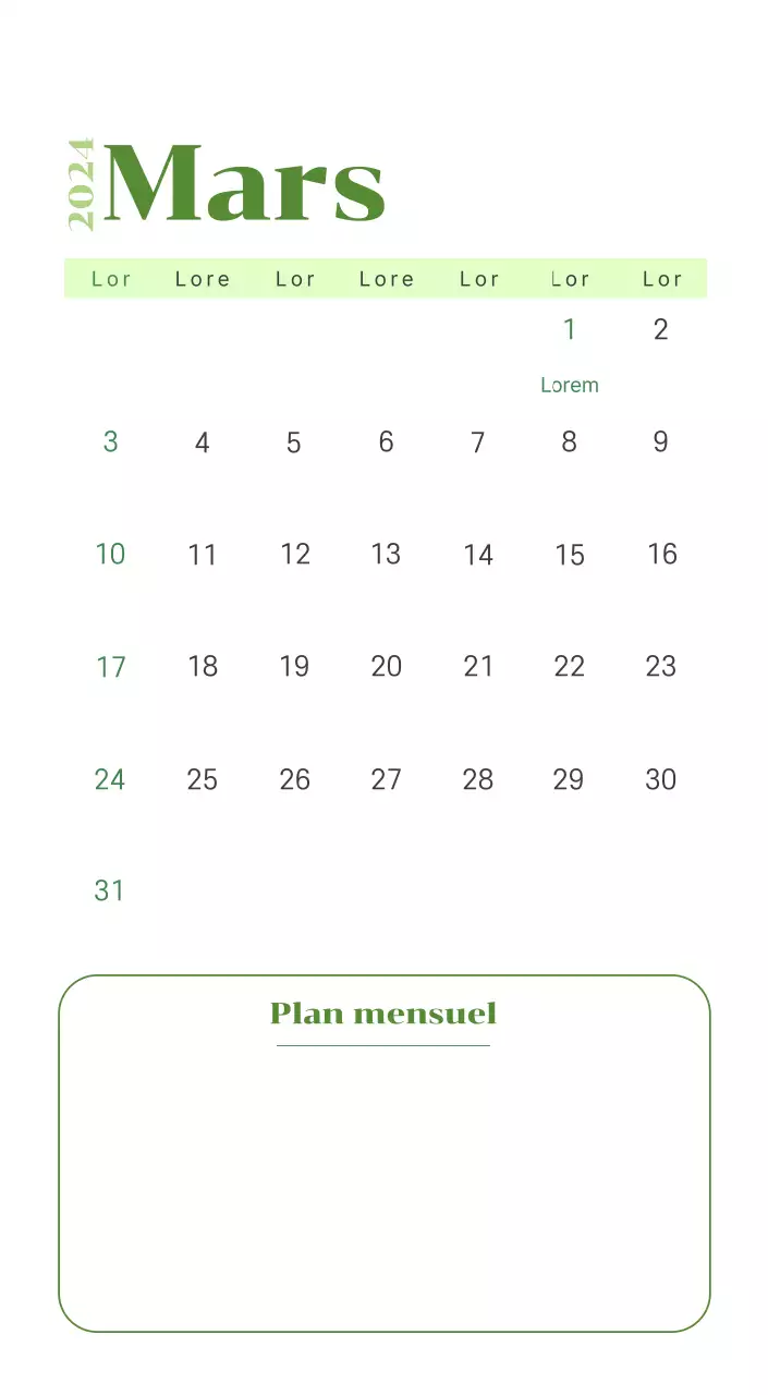 Calendrier avec illustrations de jeunes sur fond jaune et vert