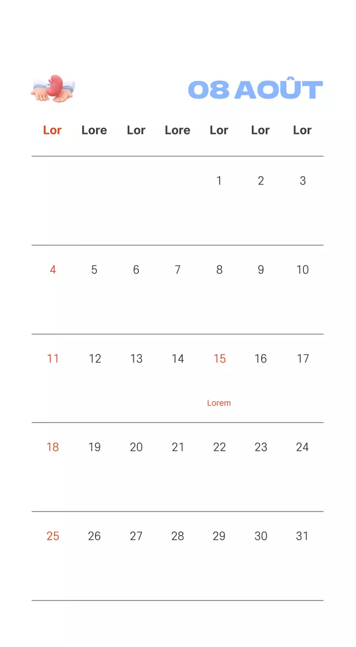 Un hôpital festif avec des illustrations sur le thème de la santé et de la famille et des accents colorés.