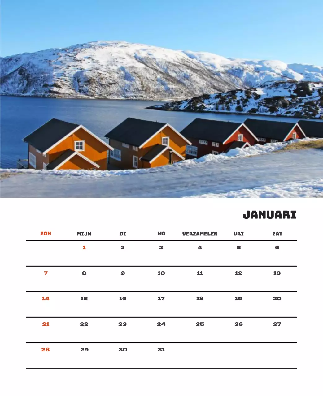 Een reisbureau dat de feestdagen viert met seizoensgebonden reisfotografie en een strakke, vetgedrukte tekstlay-out.