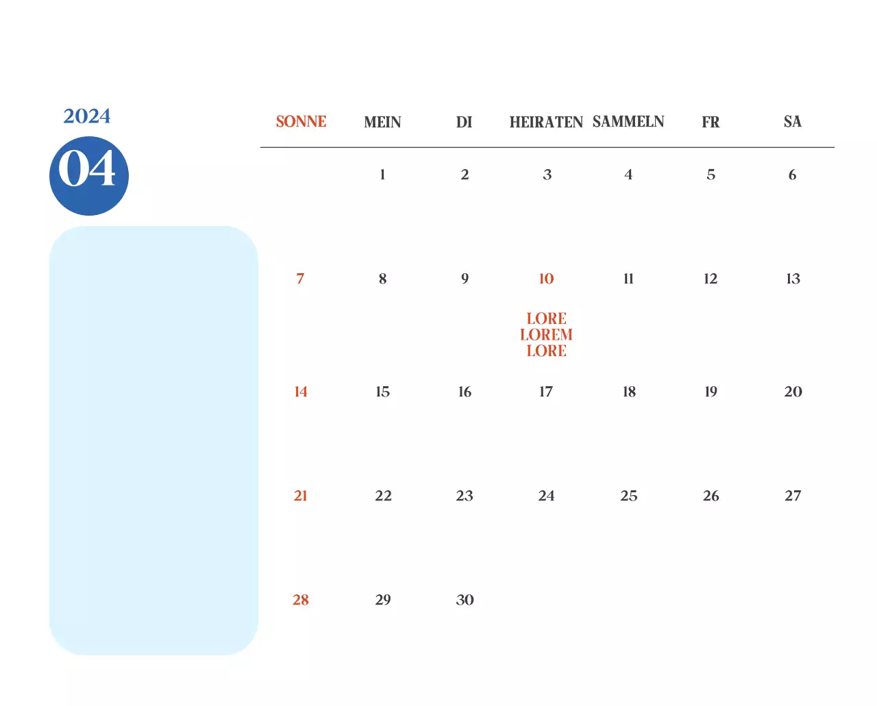 Krankenhauskalender mit saisonalen Landschaftsfotos