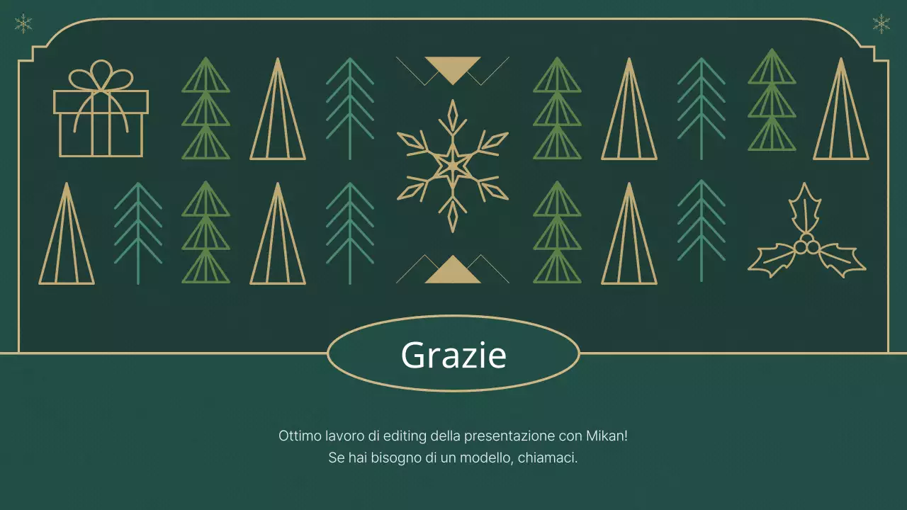 Un classico rapporto natalizio in verde e beige