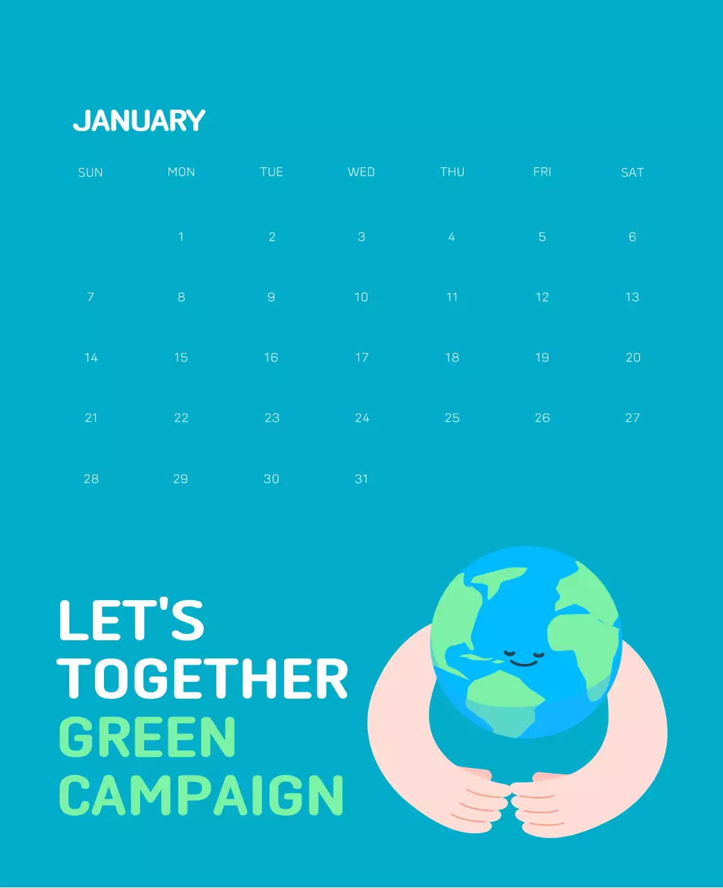 Sebuah yayasan sosial yang merayakan musim liburan dengan ilustrasi warna-warni manusia dan planet ini.