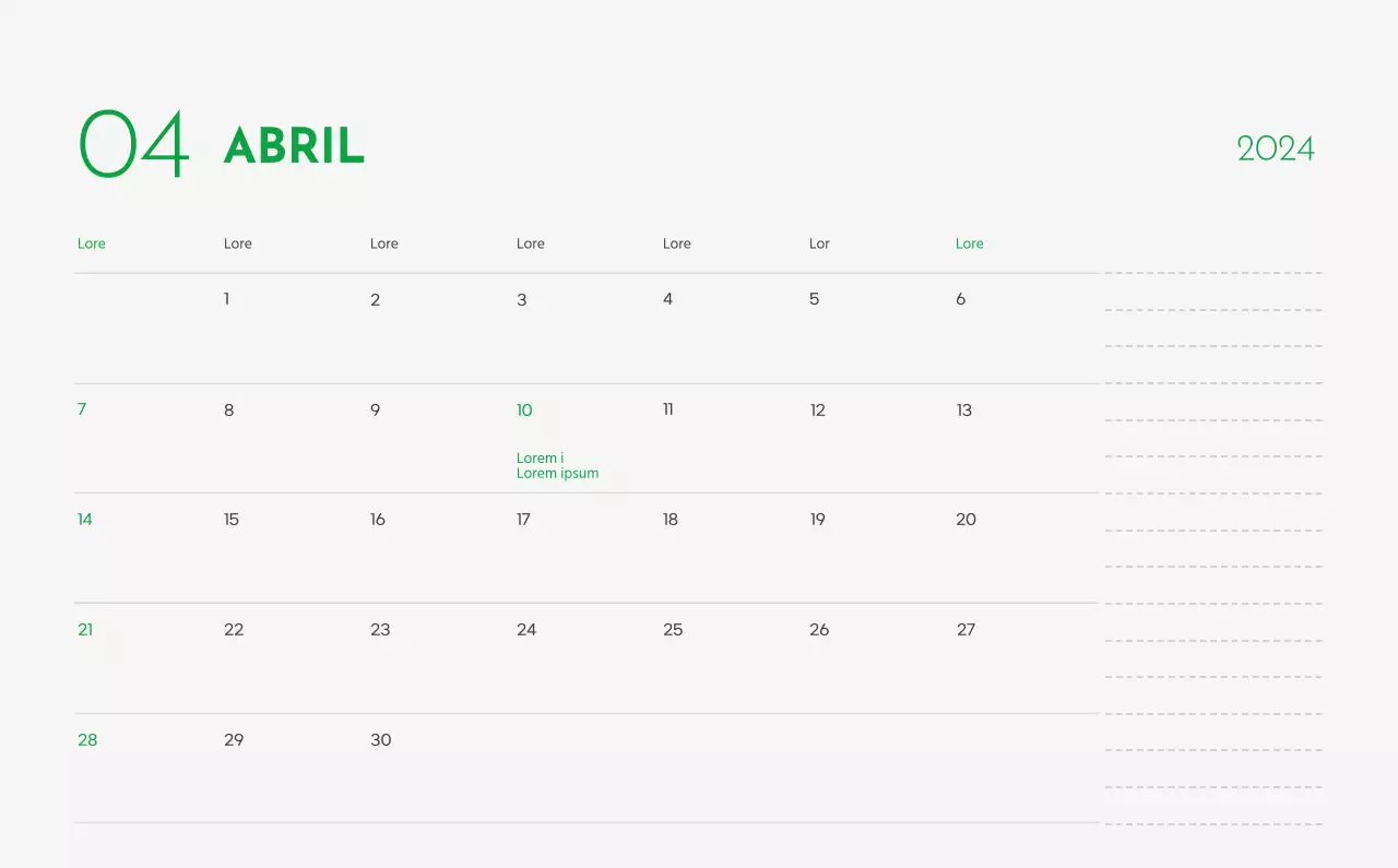 Un calendario con la imagen de un cachorro y un bonito mensaje en tonos verdes.