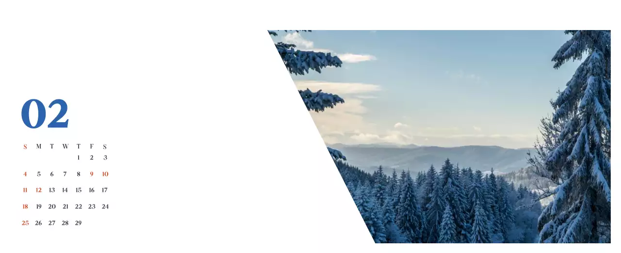 Krankenhauskalender mit saisonalen Landschaftsfotos