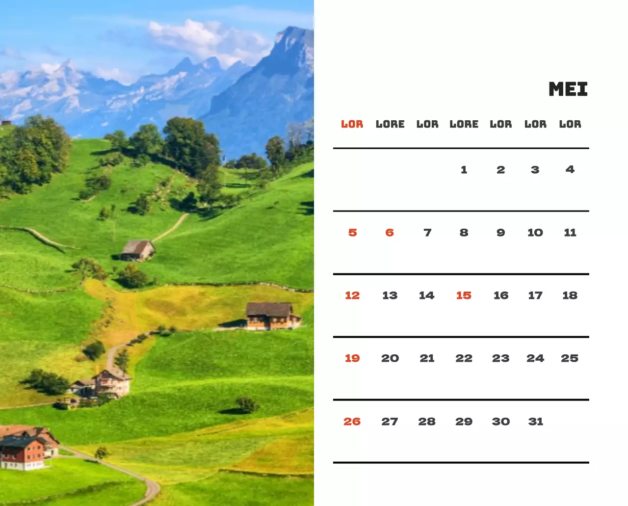 Een reisbureau dat de feestdagen viert met seizoensgebonden reisfotografie en een strakke, vetgedrukte tekstlay-out.