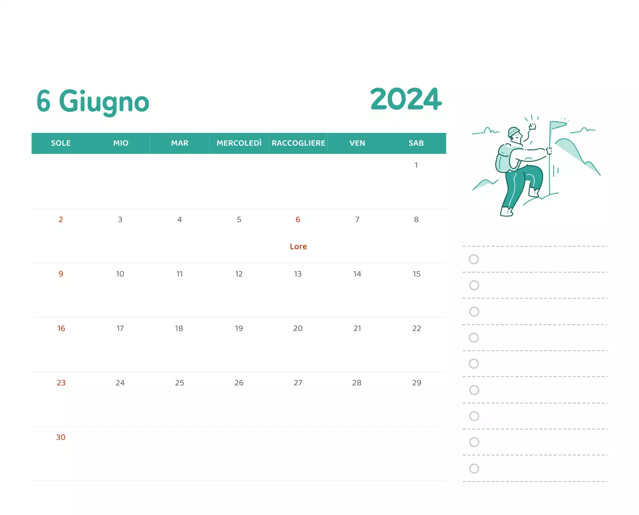 Un calendario con illustrazioni colorate ed emozionali