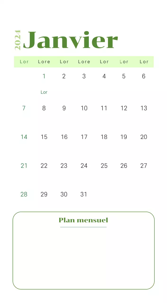 Calendrier avec illustrations de jeunes sur fond jaune et vert