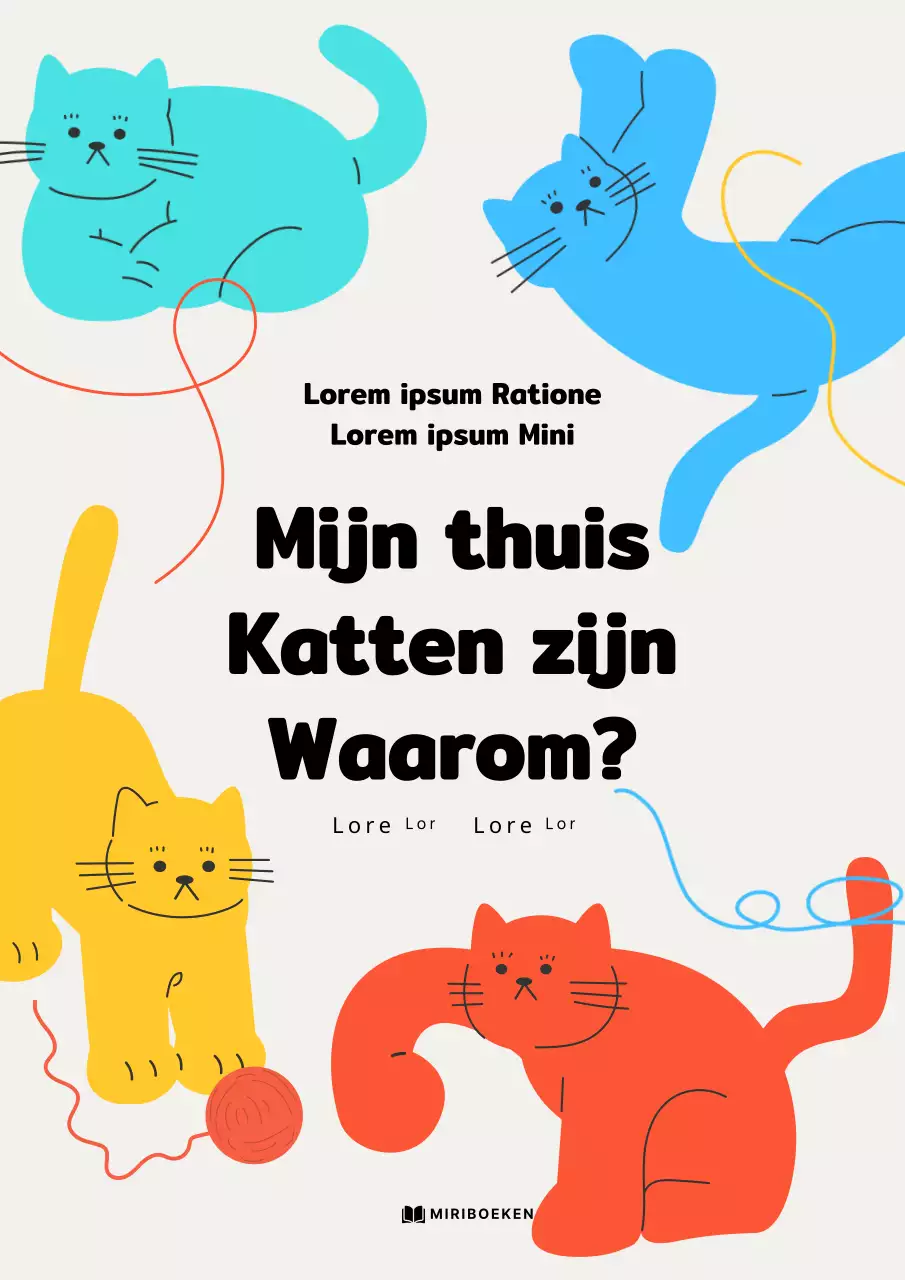 Minimalistische boekomslag voor huisdieren in rood en mint