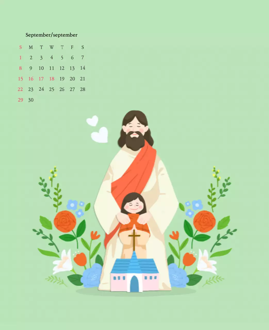 Warme kleurenKerken met schattige illustraties