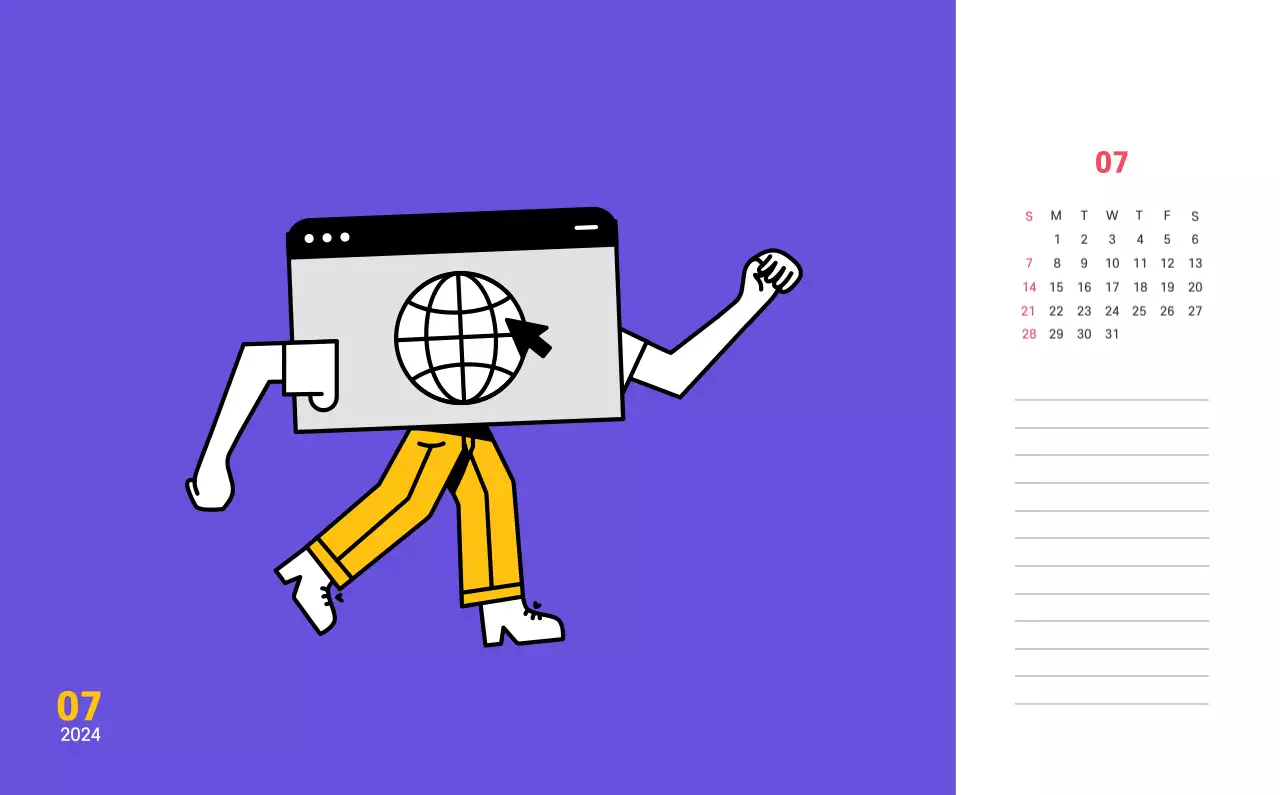 Saubere Linie Illustration auf einem lila Hintergrund