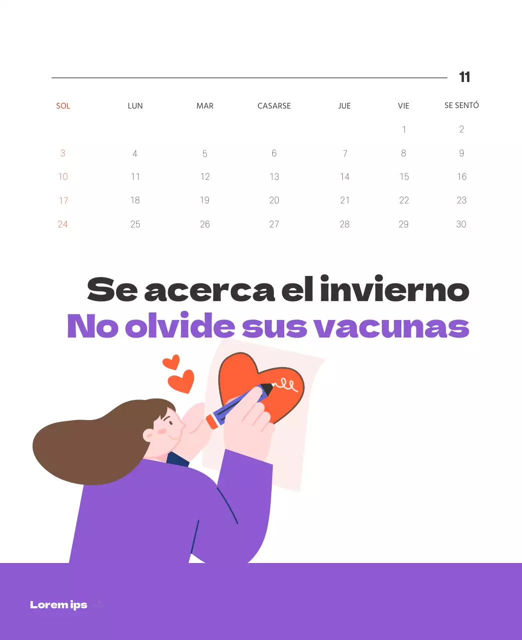 Un hospital festivo con ilustraciones de temática sanitaria y familiar y acentos de color