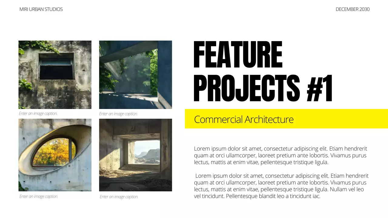 Presentasi Portofolio Arsitektur Modern Kuning