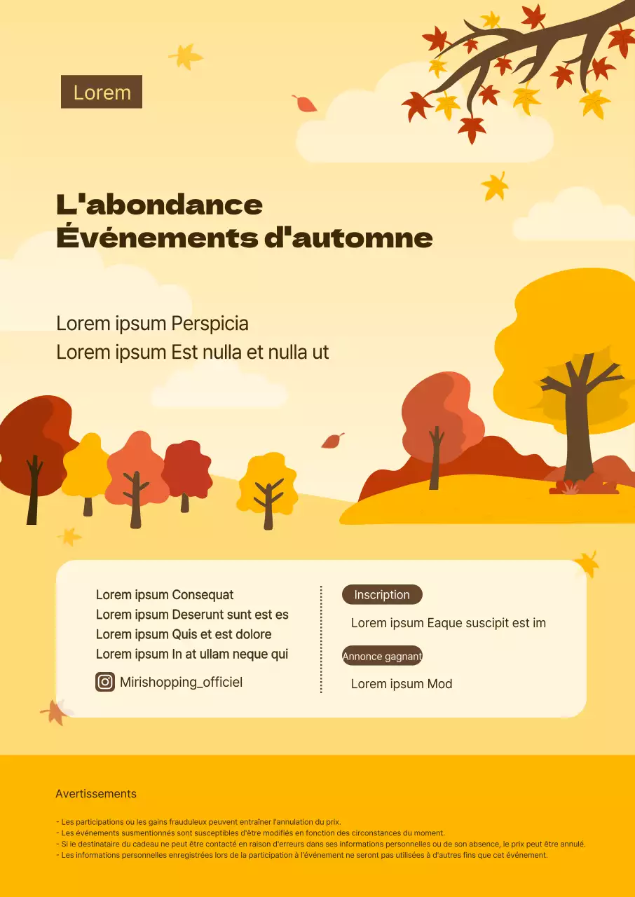 Guide des événements automnaux avec une touche de jaune