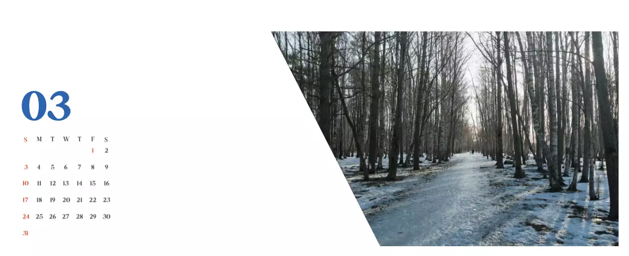 Krankenhauskalender mit saisonalen Landschaftsfotos