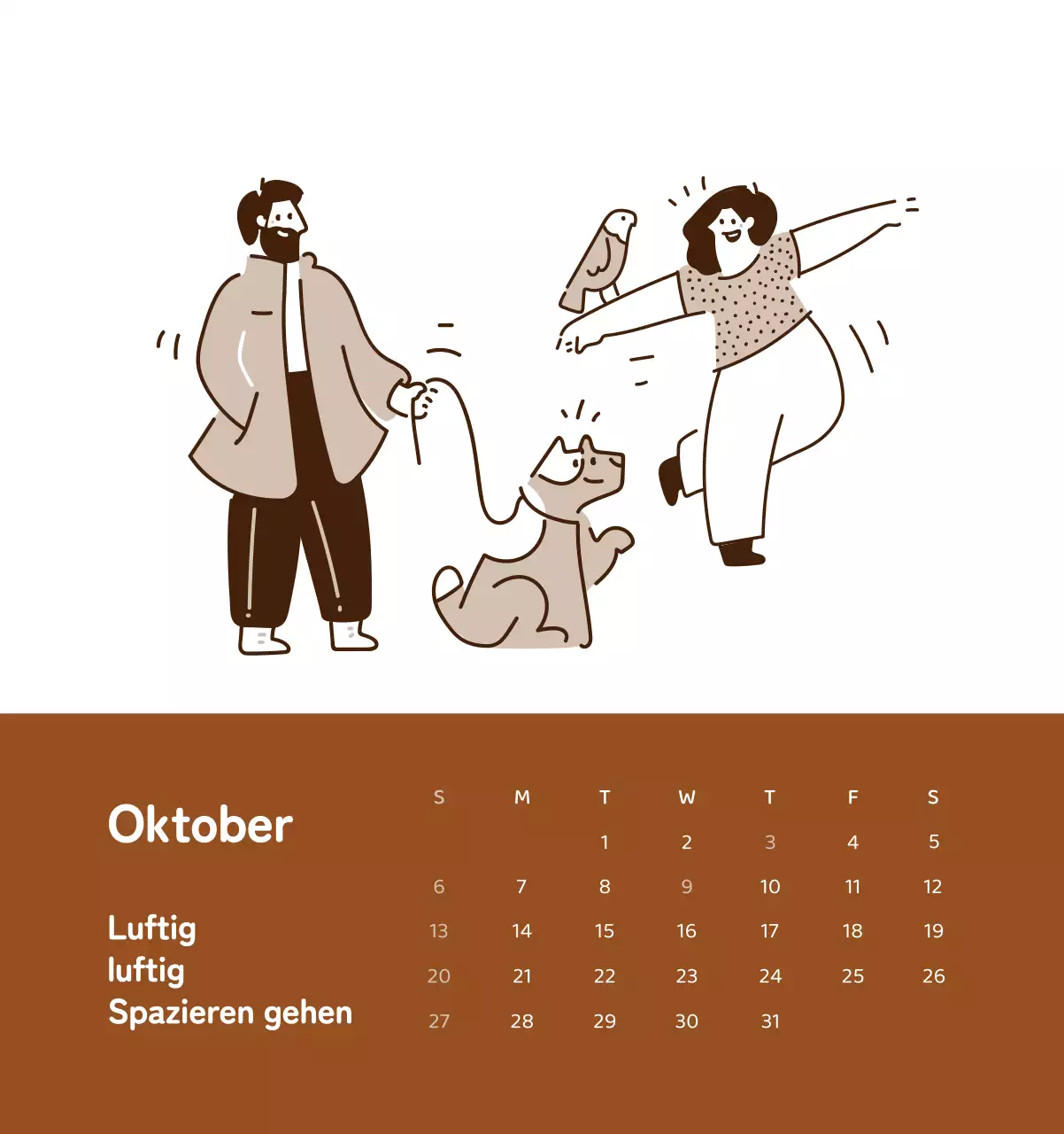 Ein Kalender mit farbenfrohen, emotionalen Illustrationen