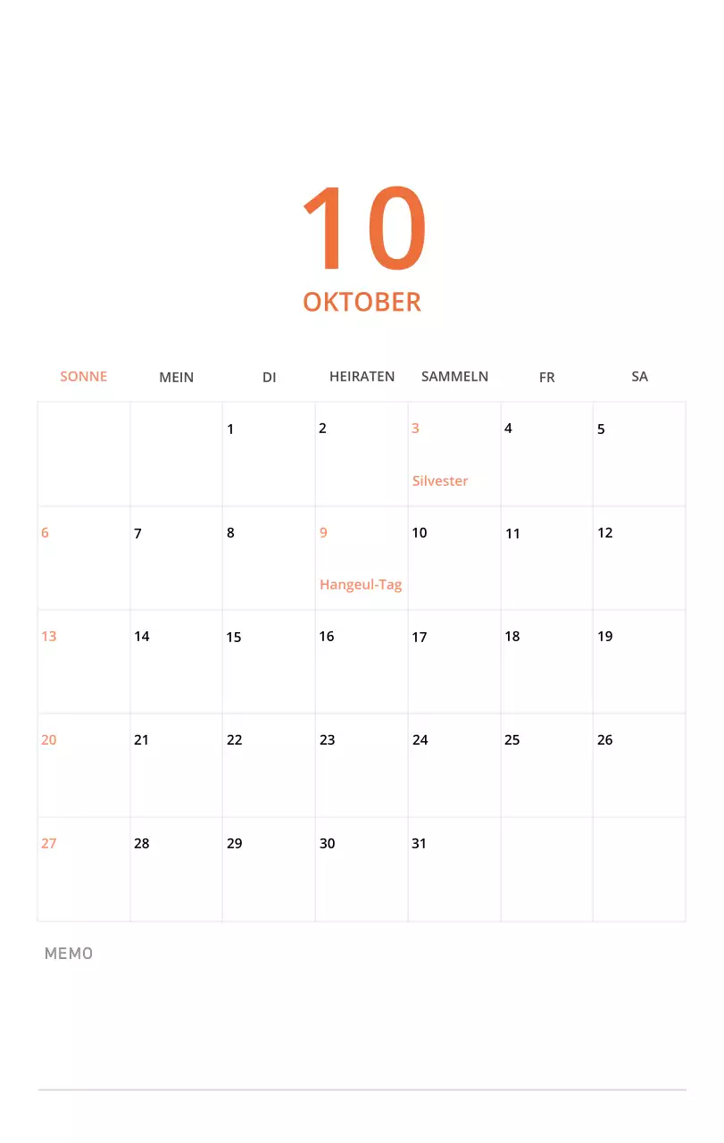 Niedlich illustrierter grüner Tischkalender mit Familienthemen