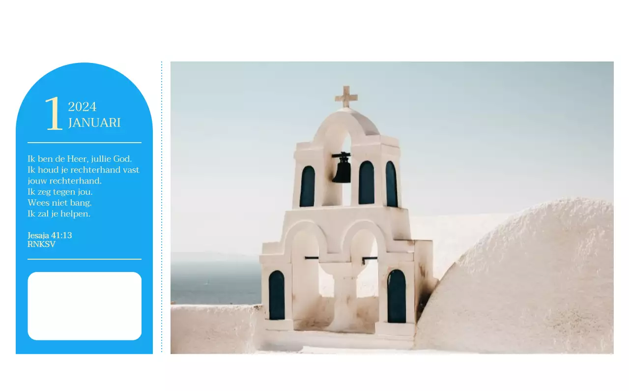 Blauw modern concept kerkkalender