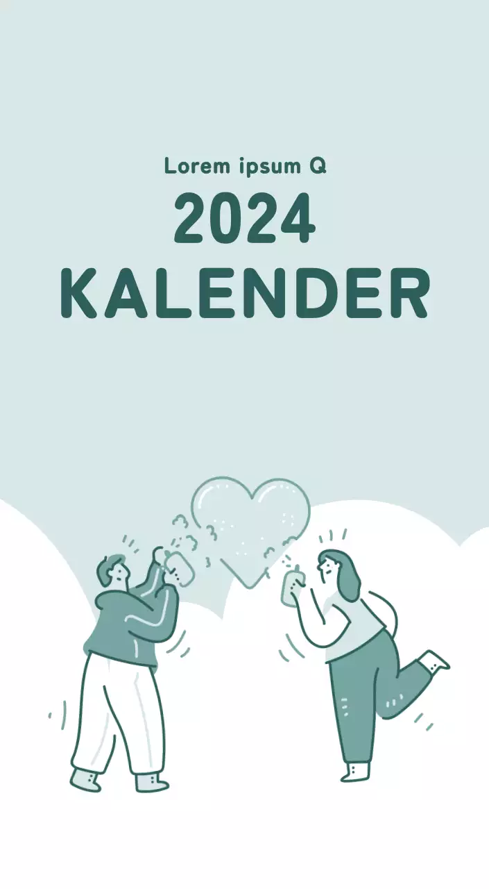 Ein Kalender mit farbenfrohen, emotionalen Illustrationen