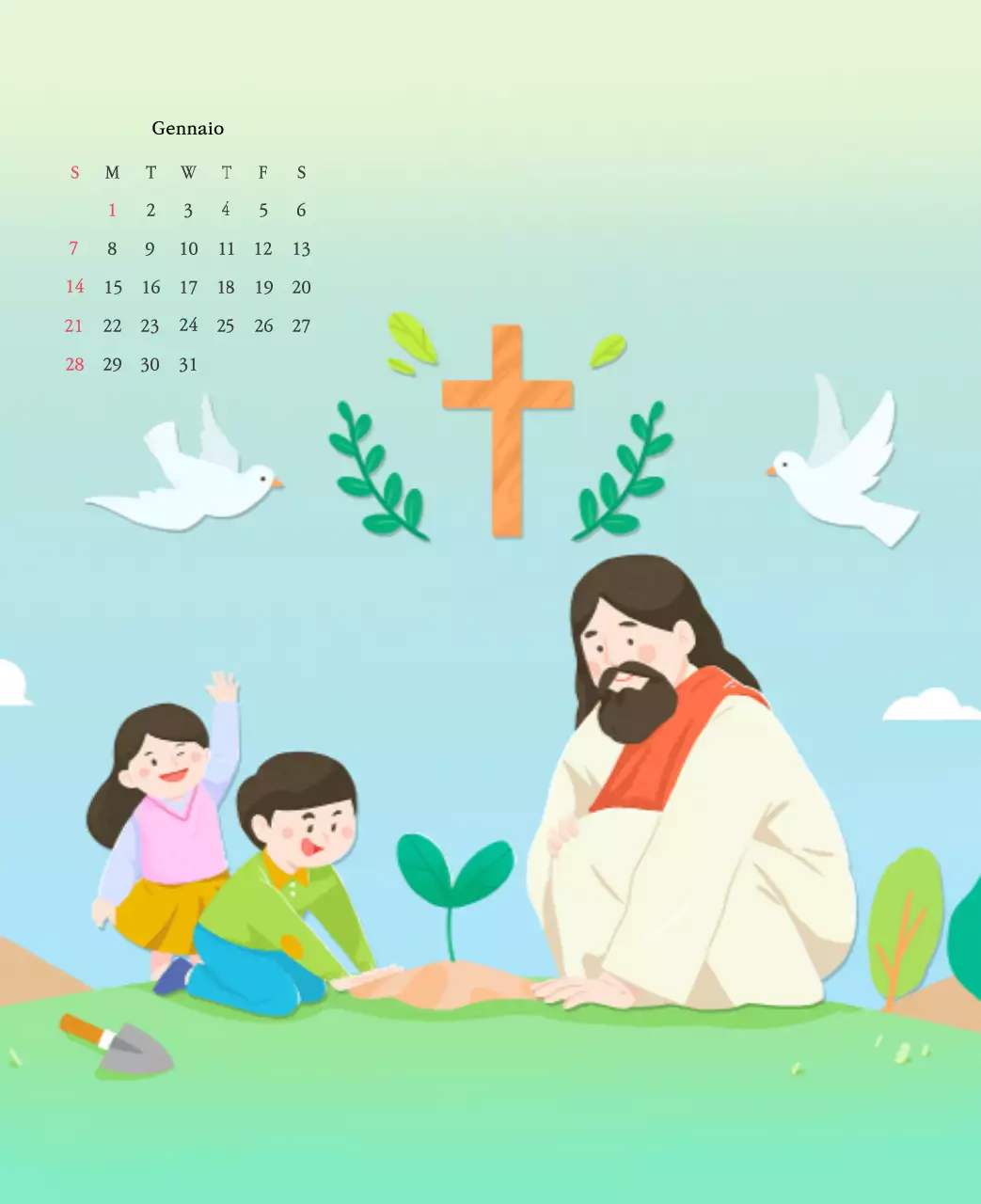 Colori caldiChiese con simpatiche illustrazioni