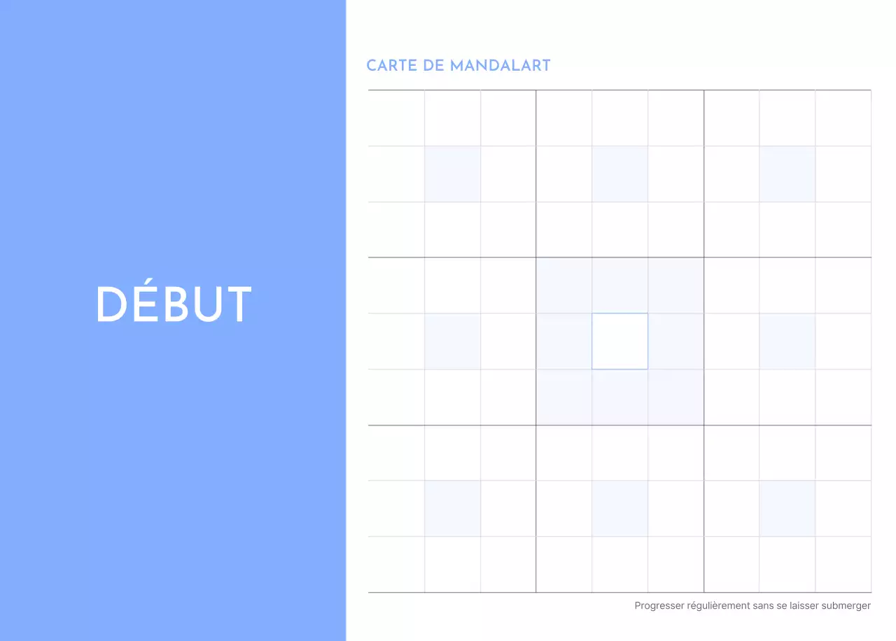 Calendrier de suivi des objectifs avec accents bleus