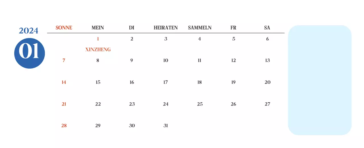 Krankenhauskalender mit saisonalen Landschaftsfotos