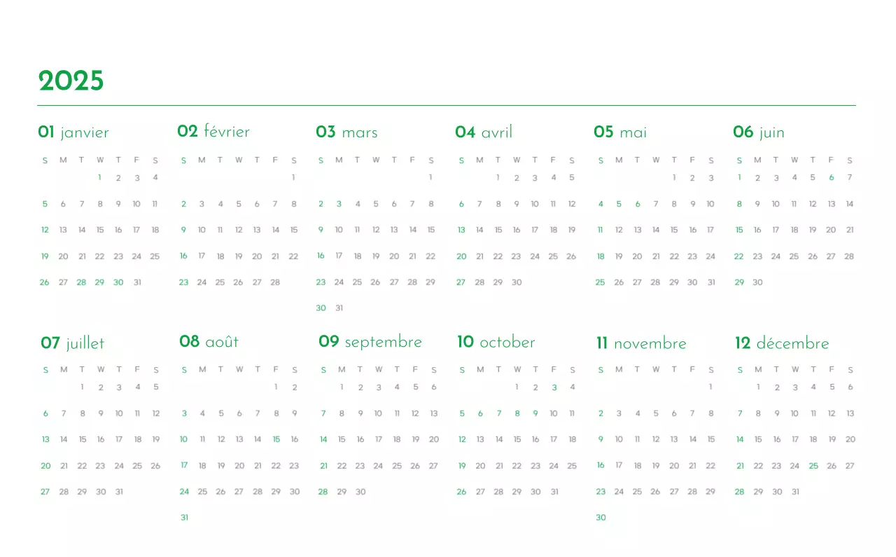 Un calendrier avec la photo d'un chiot et un message mignon aux accents verts.