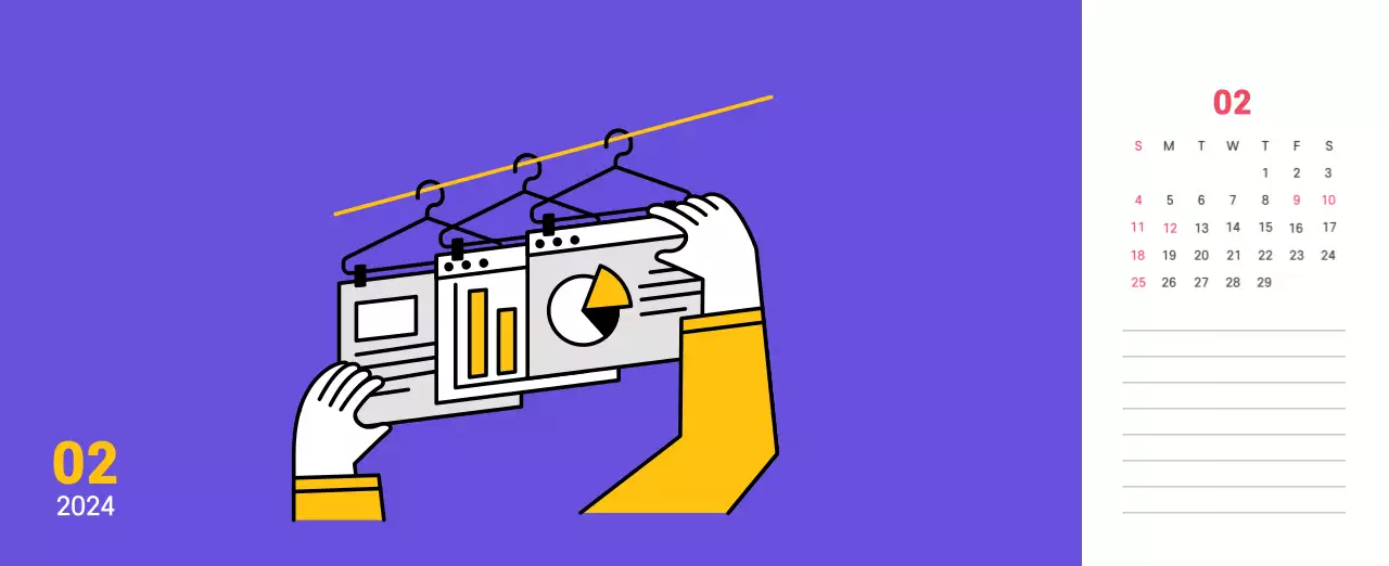 Saubere Linie Illustration auf einem lila Hintergrund