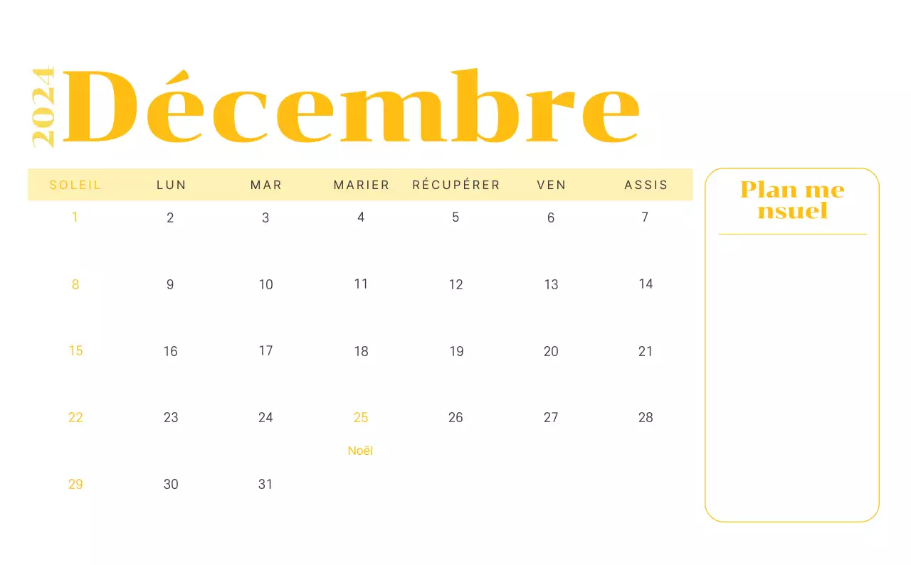 Calendrier avec illustrations de jeunes sur fond jaune et vert