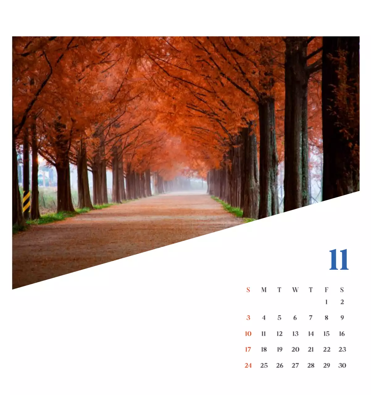 Calendario ospedaliero con foto di paesaggi stagionali