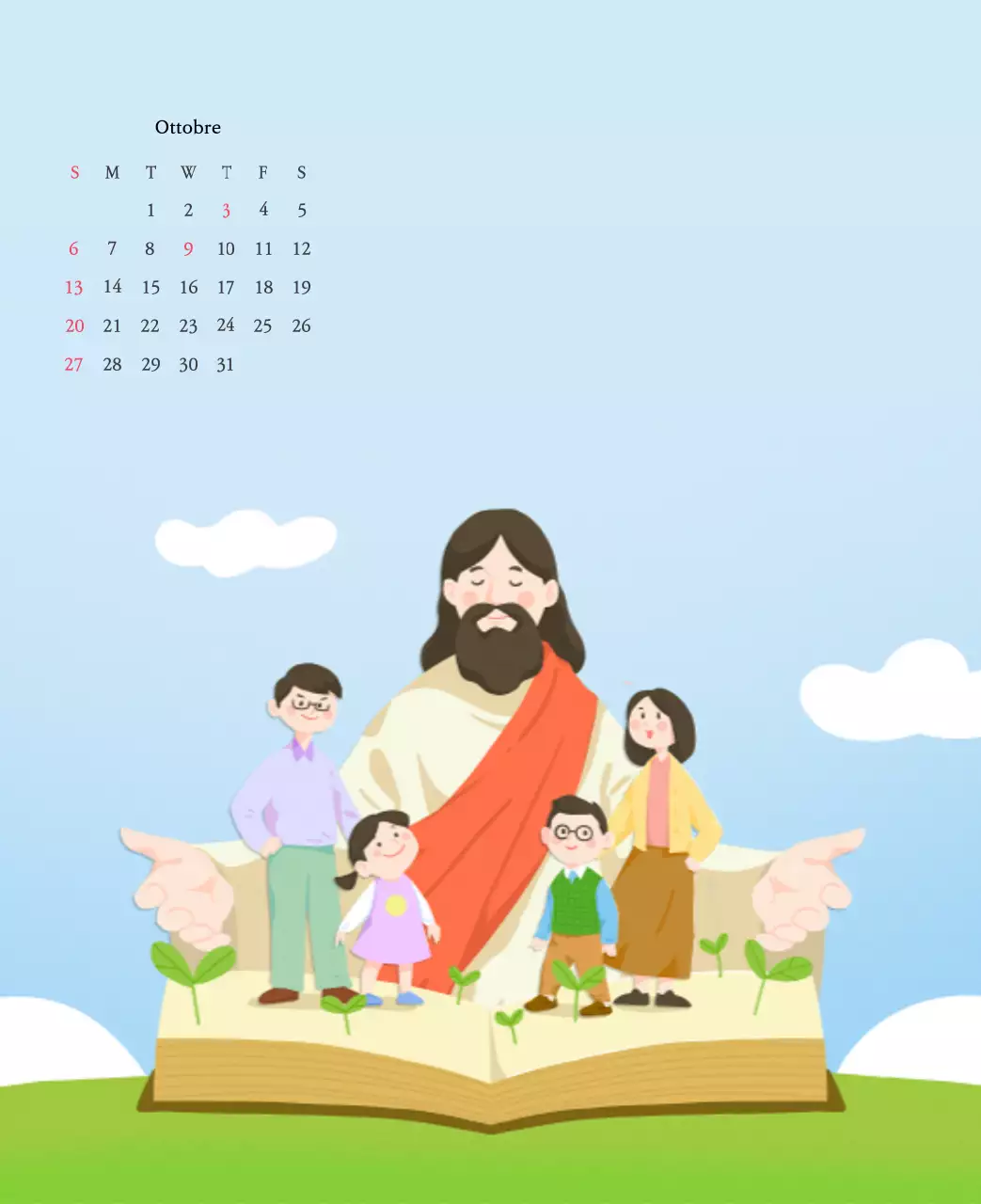 Colori caldiChiese con simpatiche illustrazioni