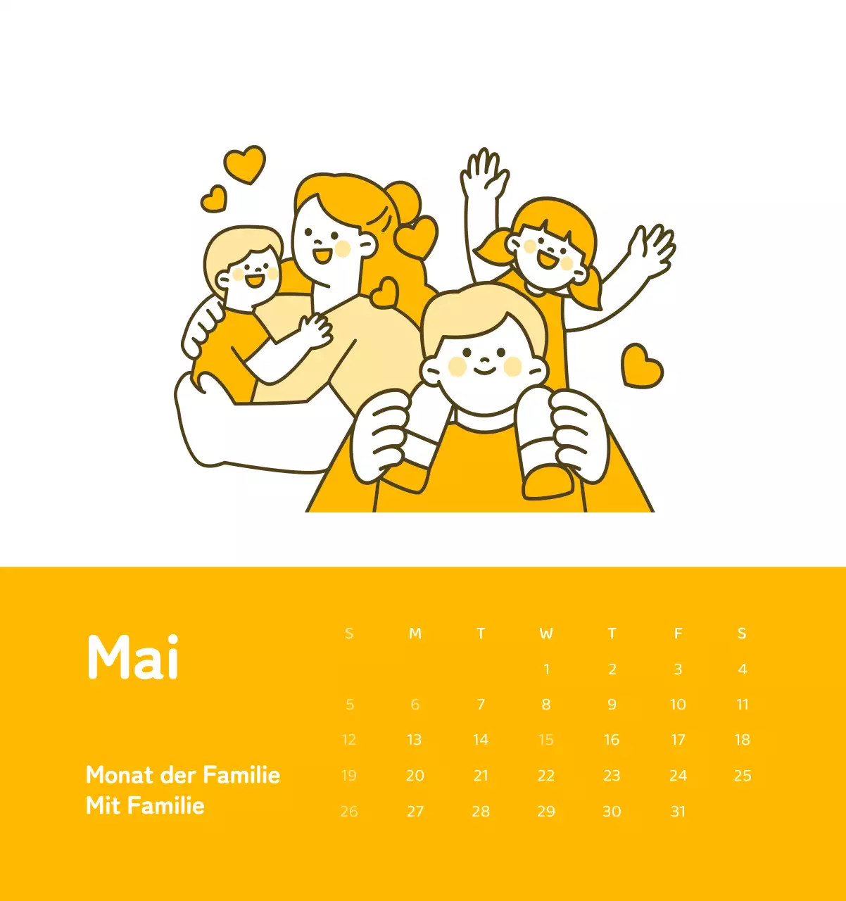 Ein Kalender mit farbenfrohen, emotionalen Illustrationen