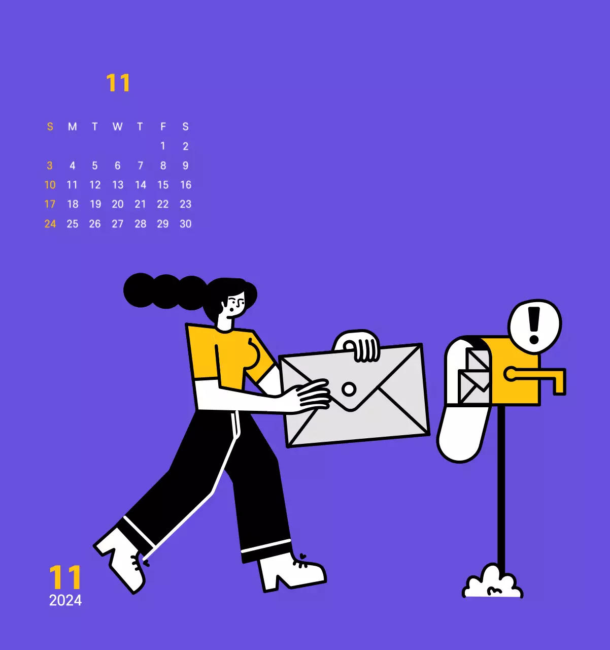 Saubere Linie Illustration auf einem lila Hintergrund