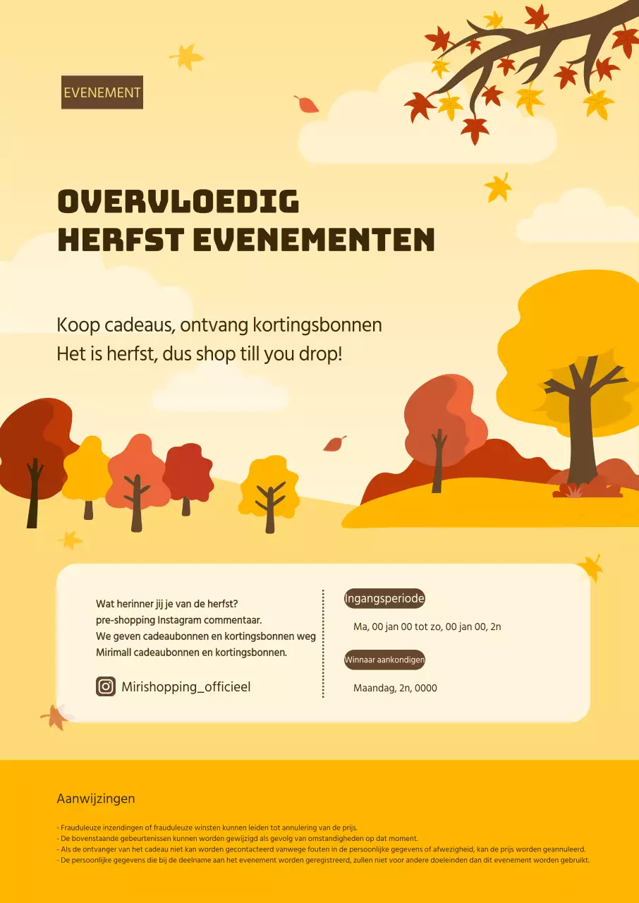 Een gids voor herfstige evenementen met een geel tintje