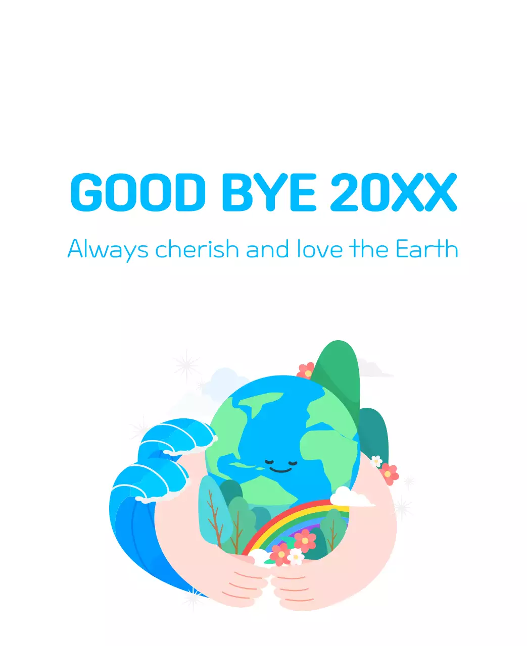 Sebuah yayasan sosial yang merayakan musim liburan dengan ilustrasi warna-warni manusia dan planet ini.