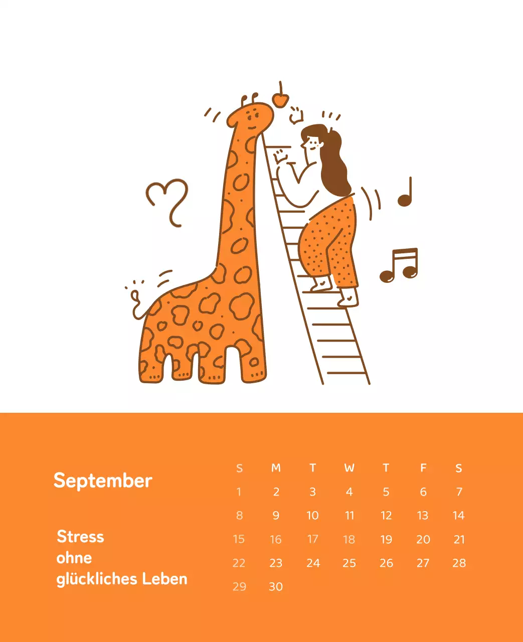 Ein Kalender mit farbenfrohen, emotionalen Illustrationen