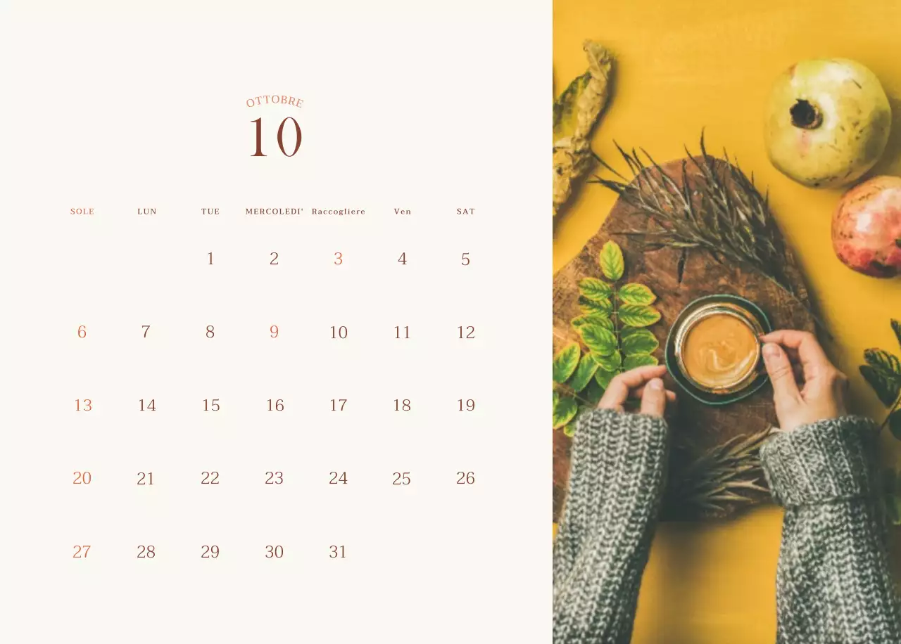 Layout fotografico di un caffè emozionale in beige e marrone