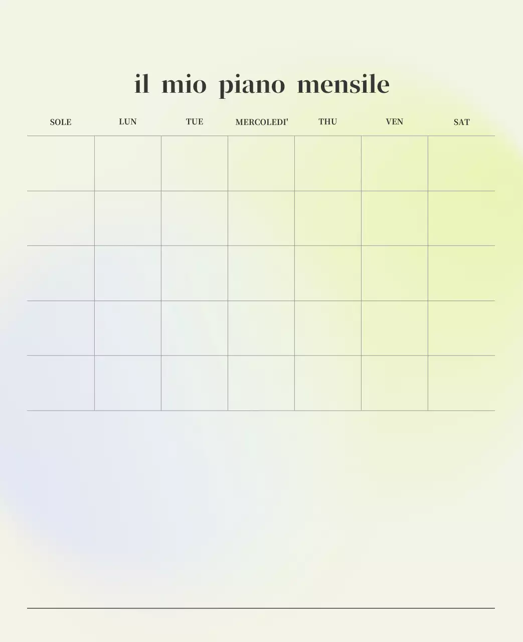 Calendario minimalista a gradi