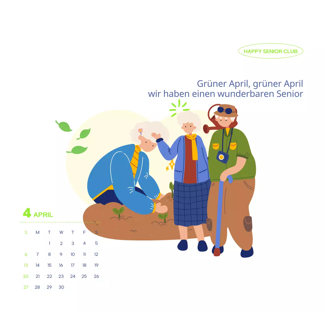 Geschäftskalender mit niedlichen Illustrationen