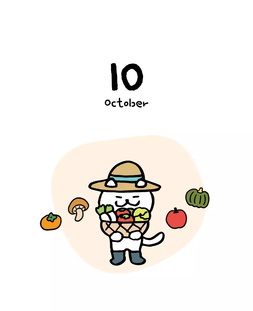 アイボリーのかわいらしい日めくりカレンダー