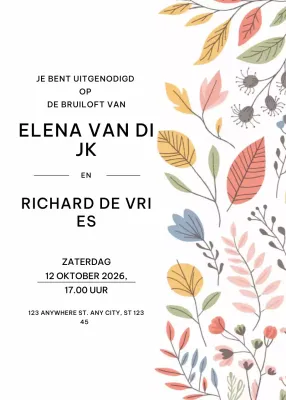 witte elegante huwelijksuitnodiging