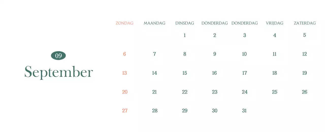 Een moderne cafékalender met aanbevelingen voor de drank van de maand