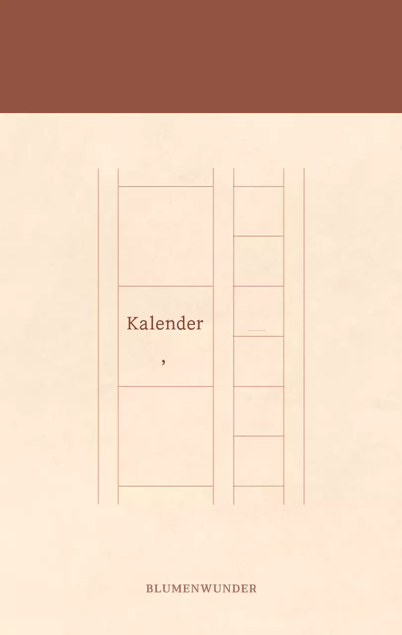 Ein sentimentaler Blumenkalender in hellbraunem und braunem Wollpapierkonzept