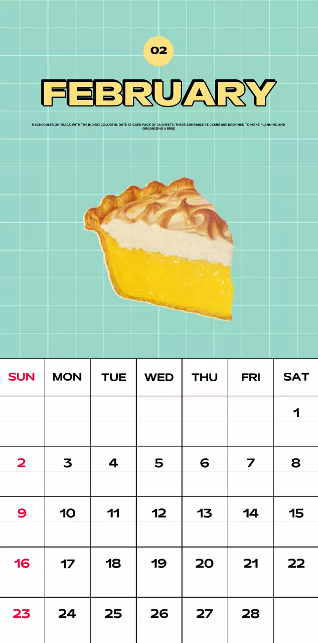 Colorful calendars with a variety of retro illustrations