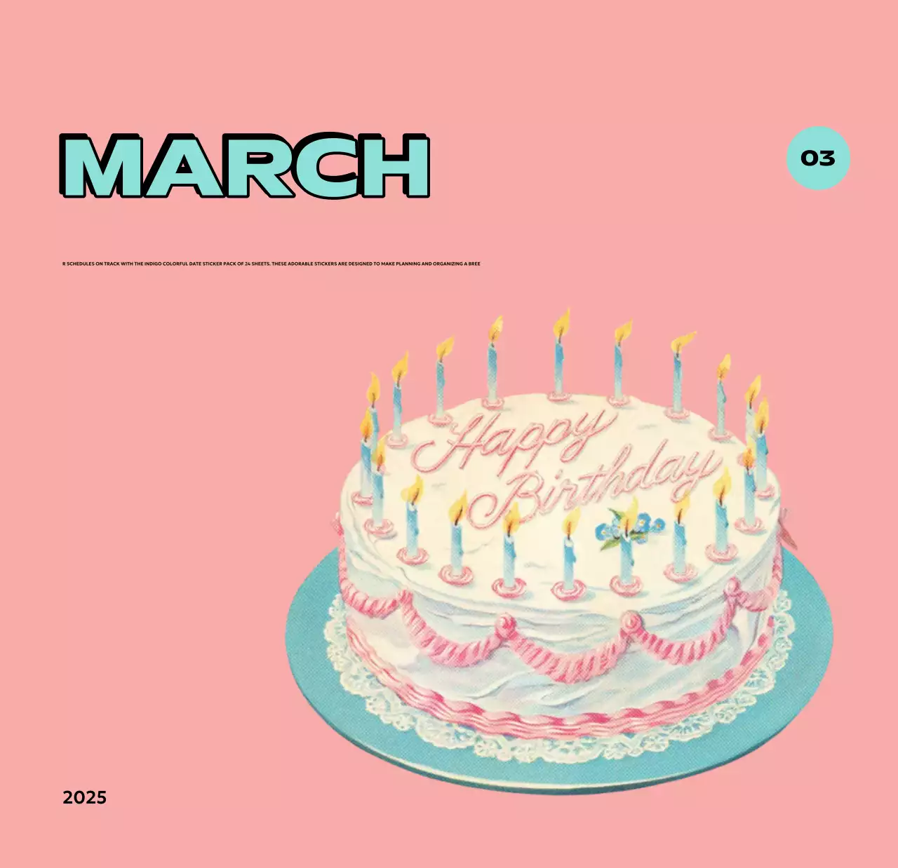 Lịch đầy màu sắc với nhiều hình minh họa cổ điển khác nhau