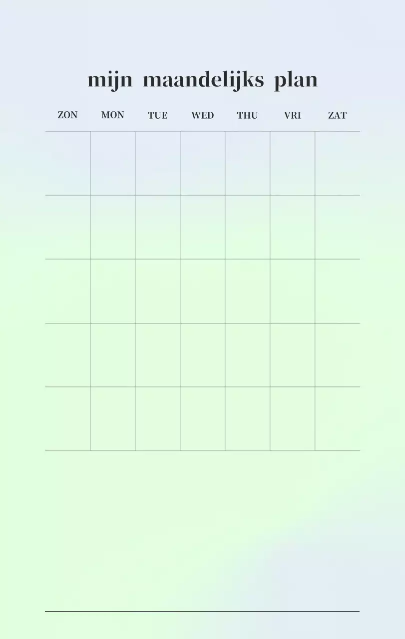 Minimalistische kalender met kleurverloop