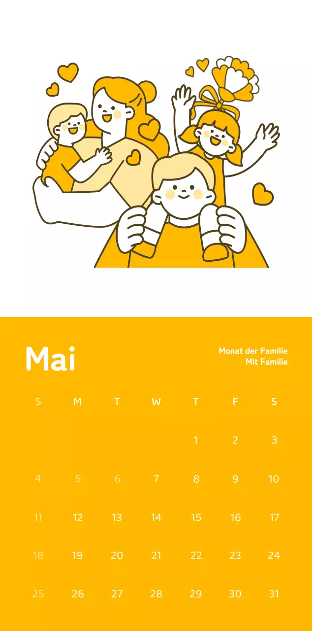 Kalender mit farbenfrohen und emotionalen Illustrationen